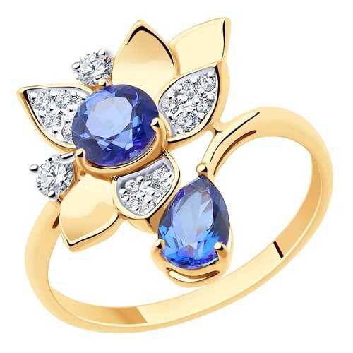 Кольцо женское SOKOLOV из золота с топазами и фианитами Swarovski 715962 р.18.5 в 5 Карманов