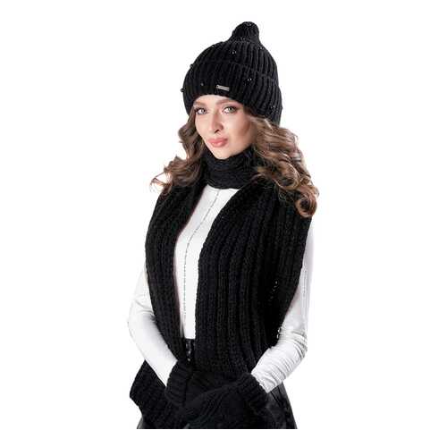 Комплект (шапка+шарф) женский Jagga 1368 черный ONE SIZE в 5 Карманов