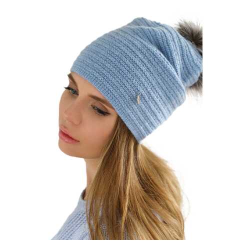 Шапка женская Mira Adriana 7.555-03 голубая ONE SIZE в 5 Карманов