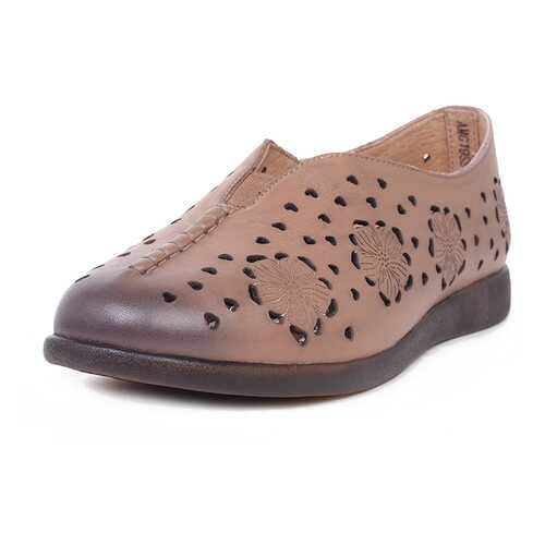 Мокасины женские Alessio Nesca Comfort b3106070 коричневые 38 RU в 5 Карманов