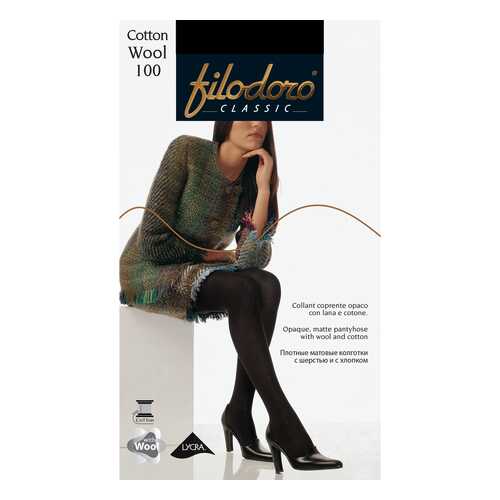 Колготки Filodoro Classic COTTON WOOL 100/Nero/3 (M) в 5 Карманов