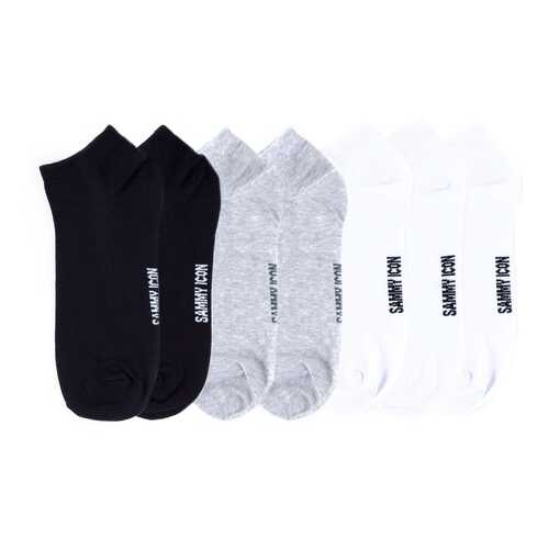 Комплект однотонных носков Sammy Icon Ankle Solid - 7 Pair Set - Black/Grey/White в 5 Карманов