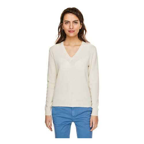 Пуловер женский United Colors of Benetton 20A_1002D4488 белый L в 5 Карманов