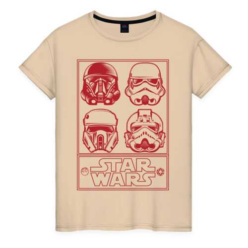 Футболка женская ВсеМайки Elite Stormtrooper бежевая 4XL в 5 Карманов